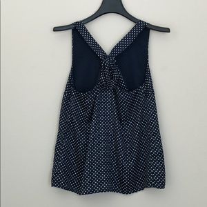 Pixley Navy Blue and White Polka Dot Top